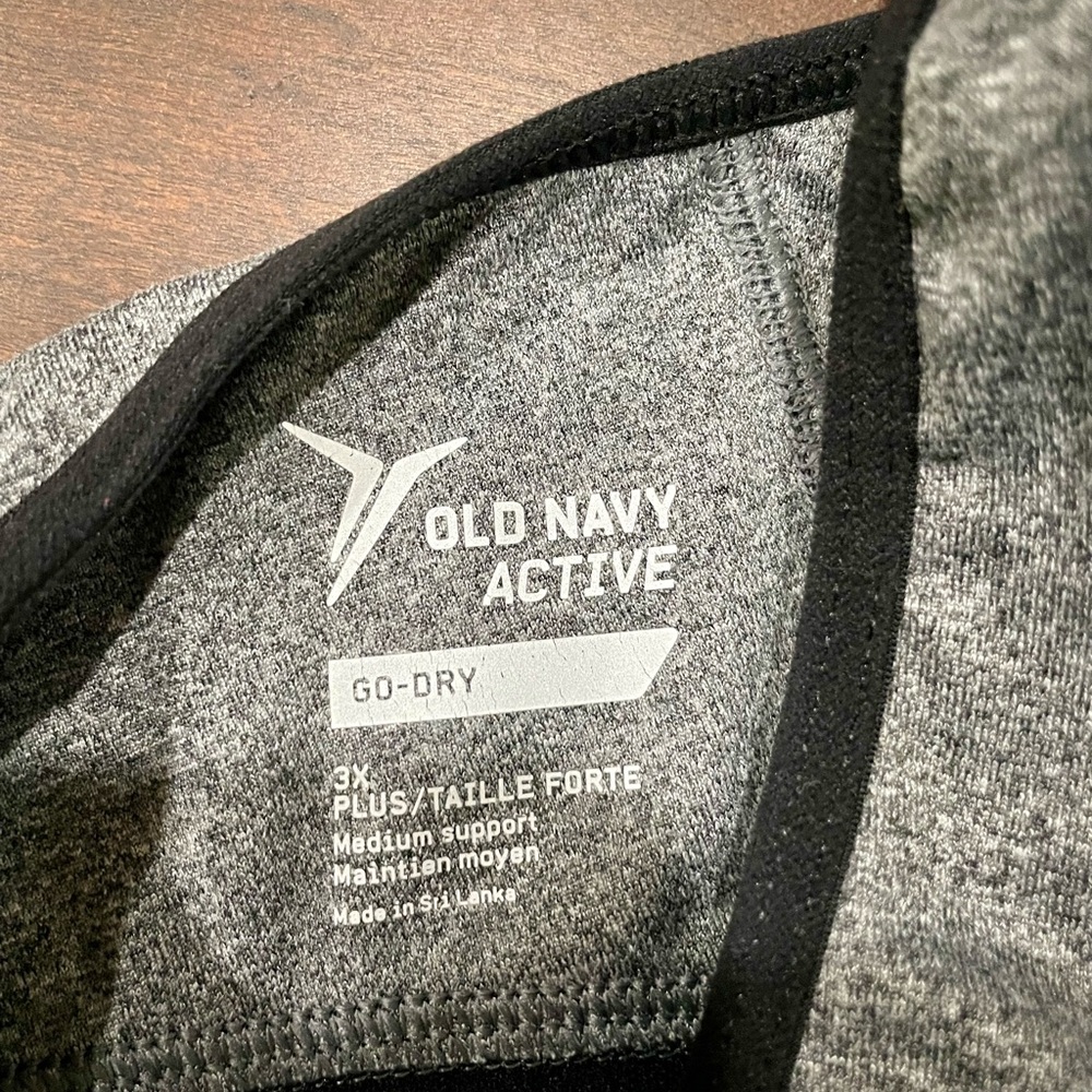 Old Navy Sports Bra Black & Gray 3X